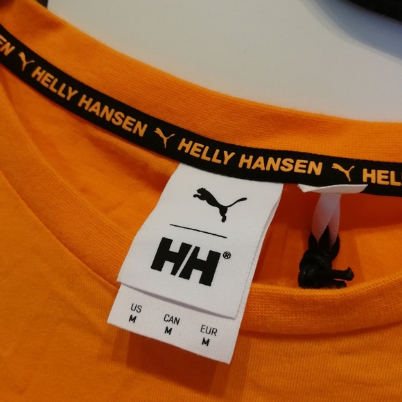 PUMA X HELLY HANSEN Orange Popsicle back graphic tee 100% Cotton Medium NWT - Picture 6 of 14